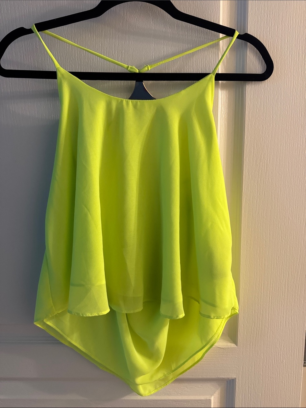 AKIRA Neon Lime Layered Spaghetti Strap Tank